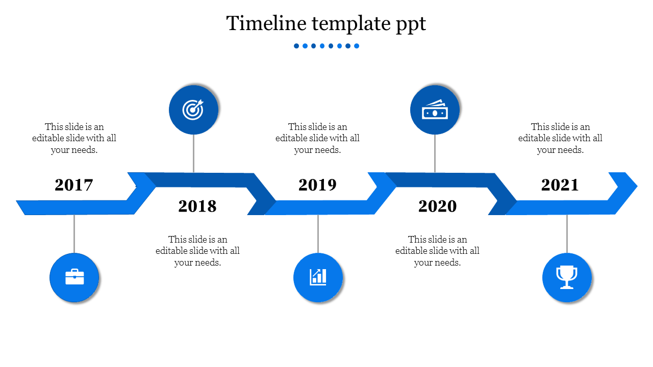 timeline template ppt-Blue